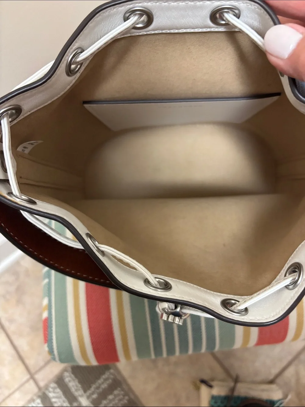 Tory Burch T Monogram Denim Bucket Bag